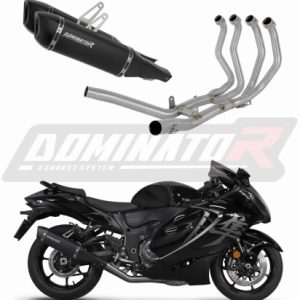 Цяла генерация Dominator за Suzuki GSX 1300 R Hayabusa 2021 - 2024 Full Exhaust System Collector Silencer HP6 BLACK