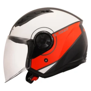 Каска за скутер LS2 OF616 AIRFLOW II COVER MATT WHITE RED-06
